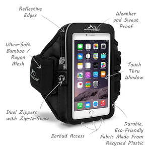 Armpocket Mega i-40 Plus Armband for iPhone 13/12/11 Pro Max/XS Max, 8/7/6 Plus, Galaxy Note 20 Ultra/S21/S20+