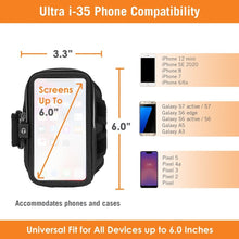 Load image into Gallery viewer, Ultra i-35 Smartphone Fits Screens Up to 6" Armband for iPhone for iPhone 12 mini/SE 2020, Galaxy S7/S6, Google Pixel 4a & more
