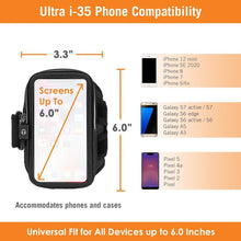 Load image into Gallery viewer, Ultra i-35 Smartphone Fits Screens Up to 6&quot; Armband for iPhone for iPhone 12 mini/SE 2020, Galaxy S7/S6, Google Pixel 4a &amp; more
